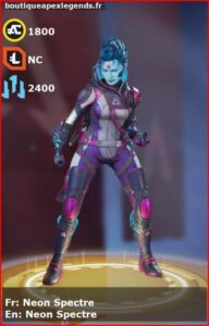 skin pour wraith: Neon Spectre en français ou Neon Spectre en anglais , du jeu apex legends