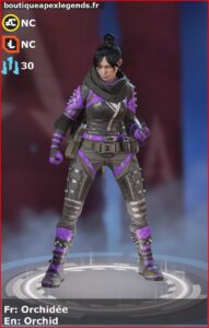 skin pour wraith: Orchidée en français ou Orchid en anglais , du jeu apex legends