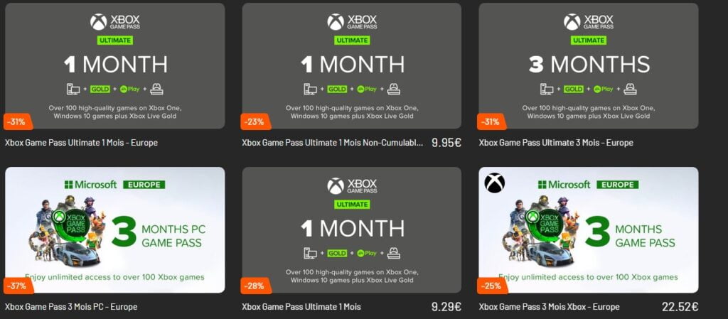 offre game pass instant gaming