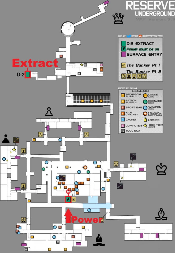 escape from tarkov porte derobée D2 emplacement