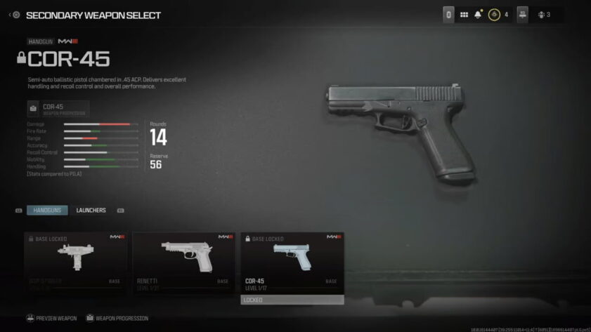 Meilleure classe COR-45 MW3 configuration accessoire