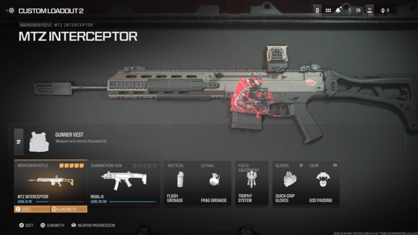 Meilleure classe MTZ Interceptor MW3 accessoires et equipements