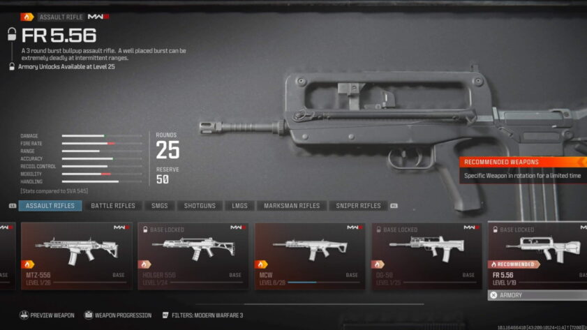 Comment débloquer le FR 5.56 dans Modern Warfare 3 ?