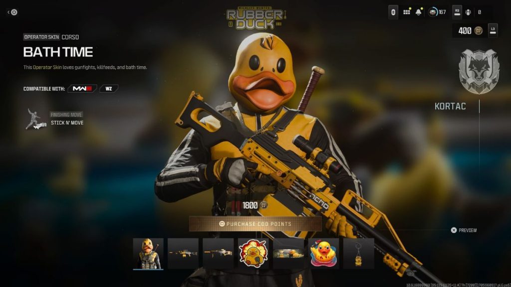 Contenu du pack Rubber Duck dans MW3 et Warzone