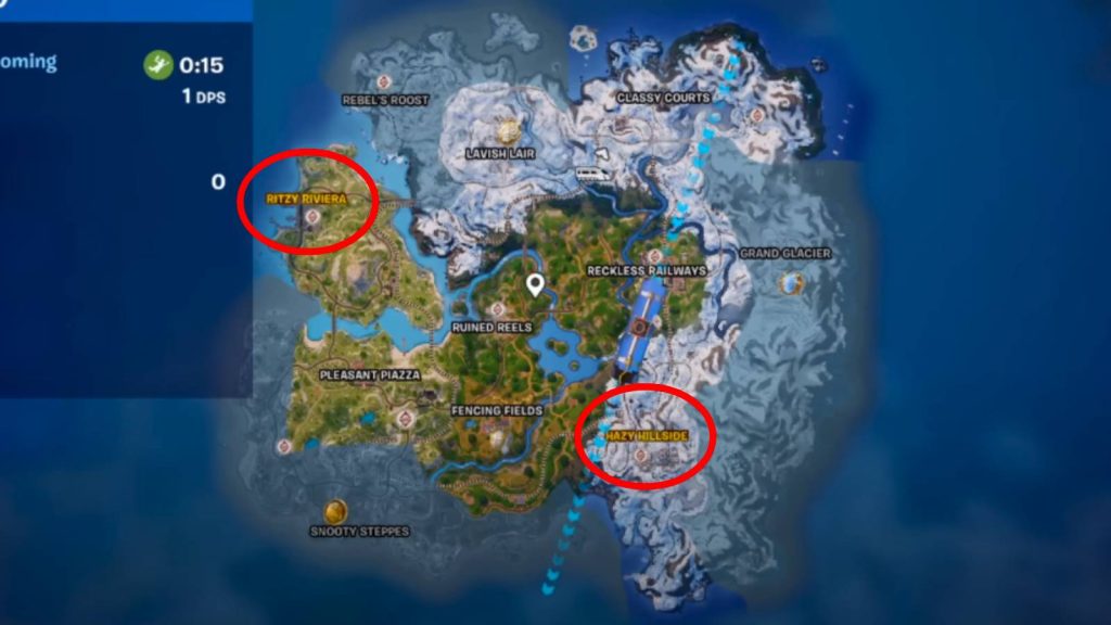 Les emplacements des Points Chauds dans Fortnite Chapitre 5