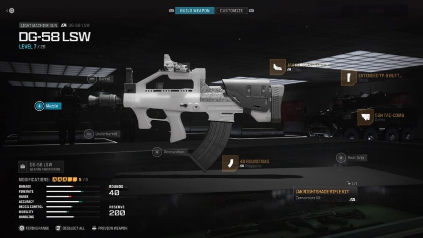 La Meilleure classe DG-58 LSW dans Warzone