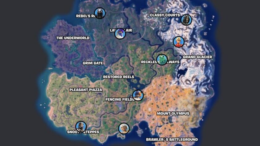 carte Engager des personnages fortnite