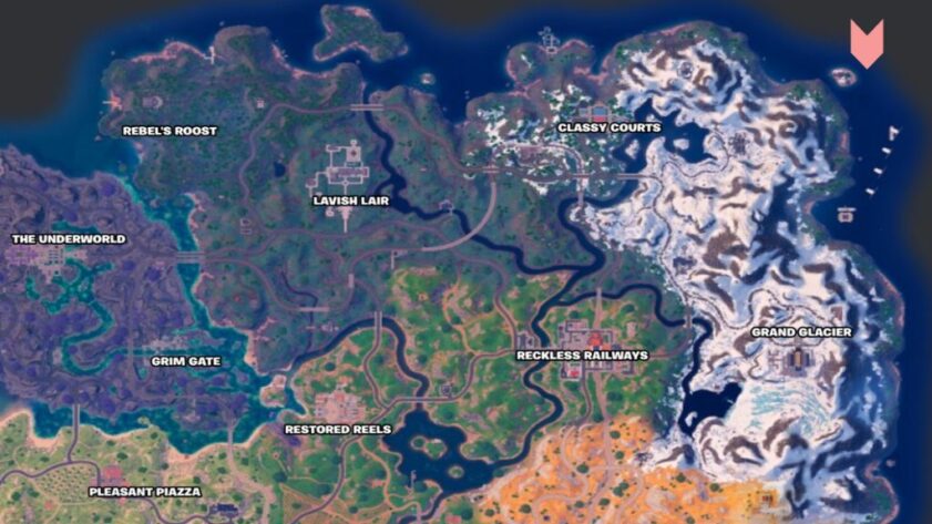 Emplacement de l'île de Aang dans Fortnite Chapitre 5 Saison 2