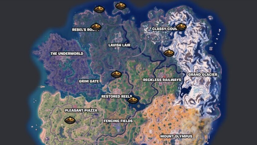 Emplacements des feux de camp dans Fortnite