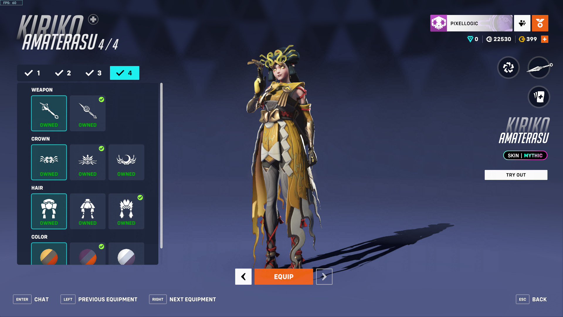 Skin mythique Amaterasu Kiriko Overwatch 2