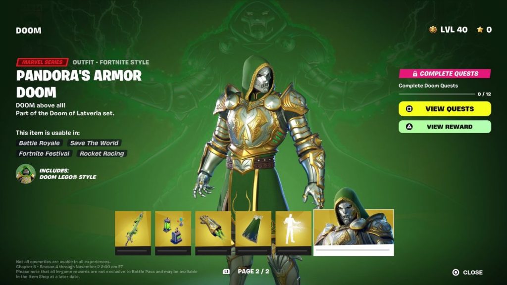 Skin Armure de Pandore de Fatalis et récompenses dans Fortnite