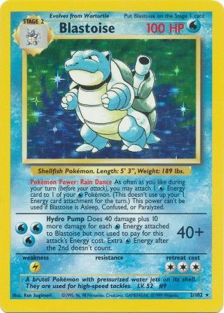 carte pokemon Tortank classique